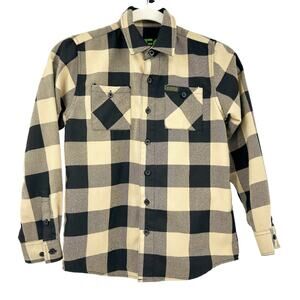Dixxon Boys Workwear‎ Western Flannel Outdoor Fall Button Up Plaid Shirt Size M